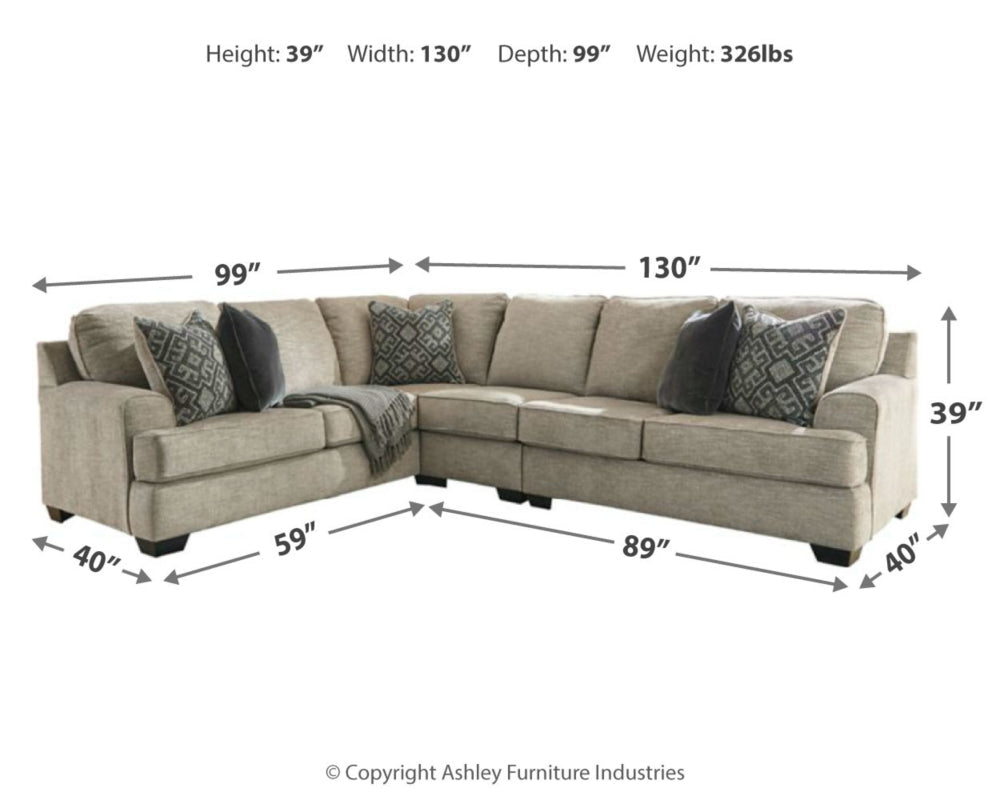 Bovarian Stone 2pc Sectional Sofa 56103