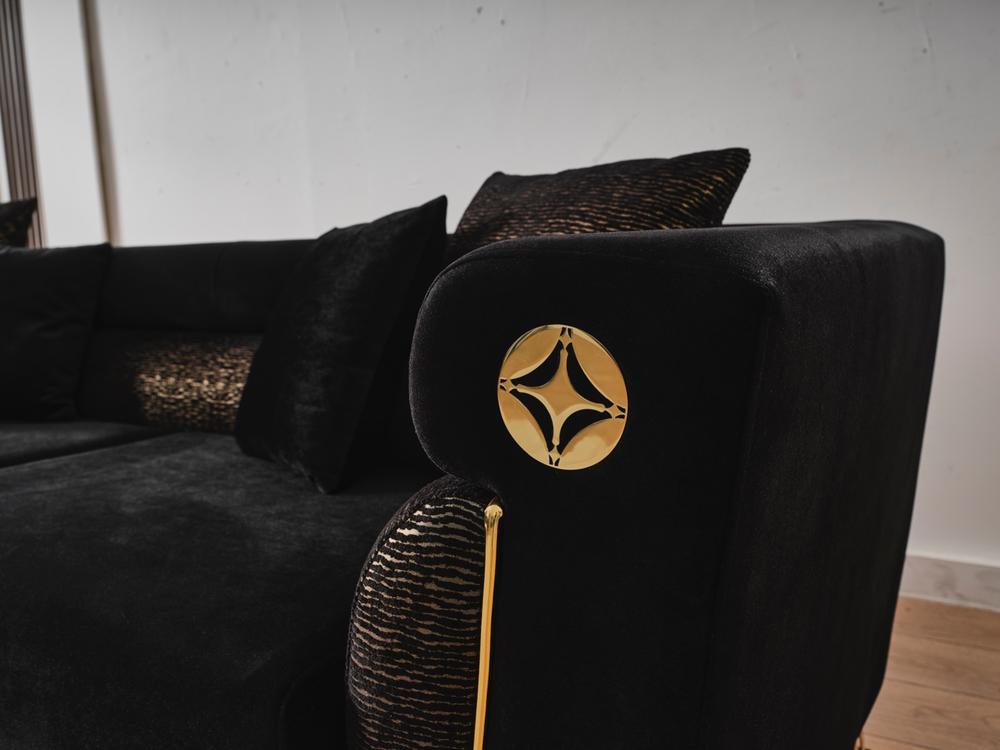 Diamond Black Velvet Sofa & Loveseat