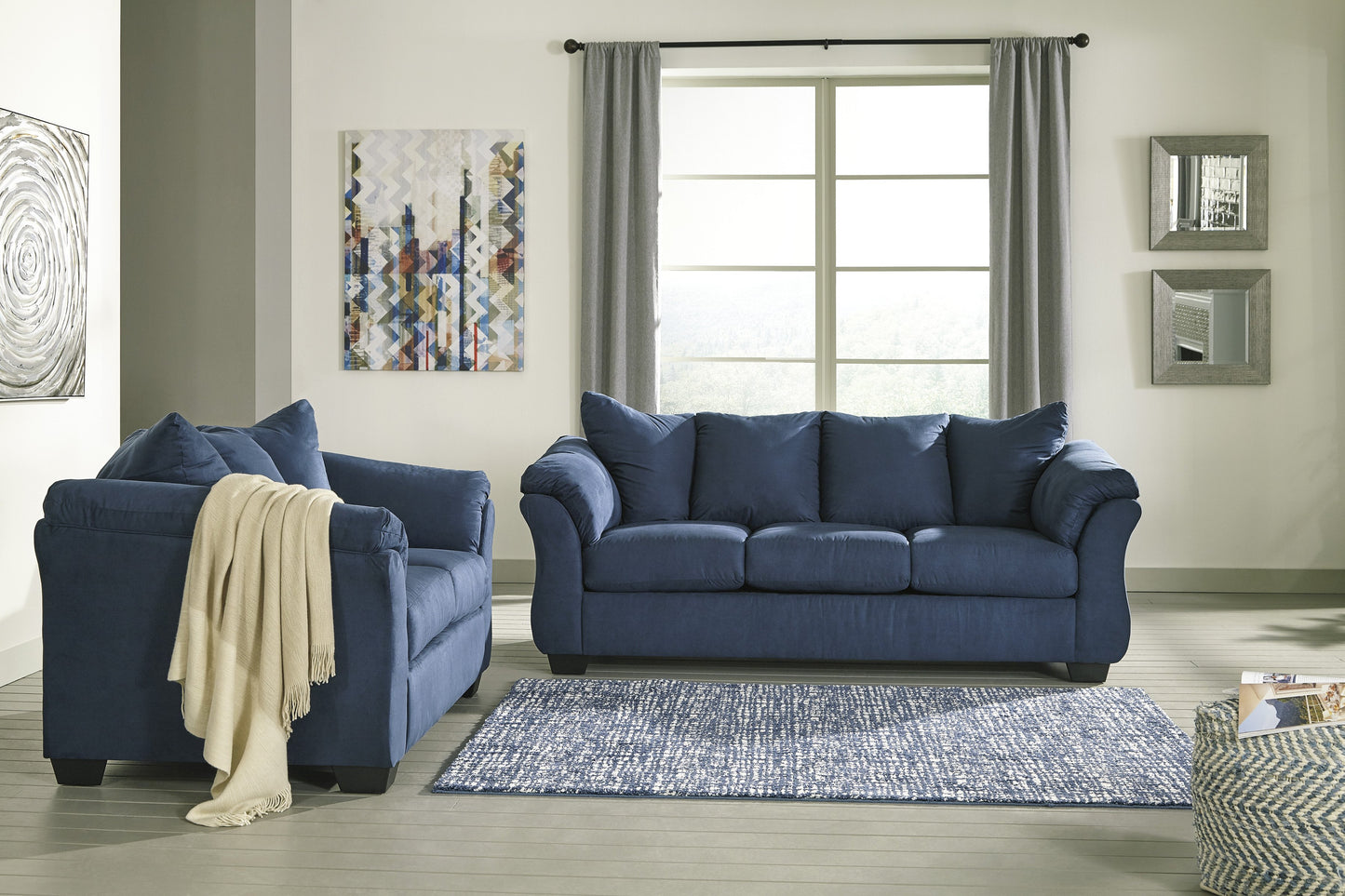 Darcy Blue Living Room Set 75007