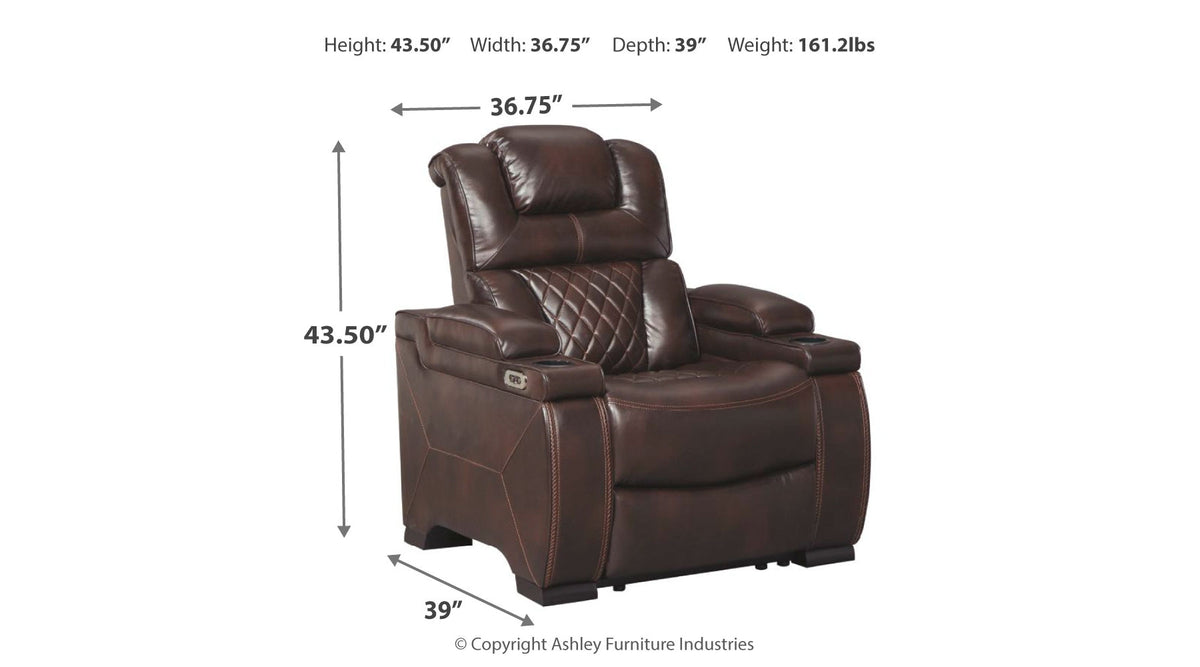 Warnerton Chocolate POWER Recliner | 75407