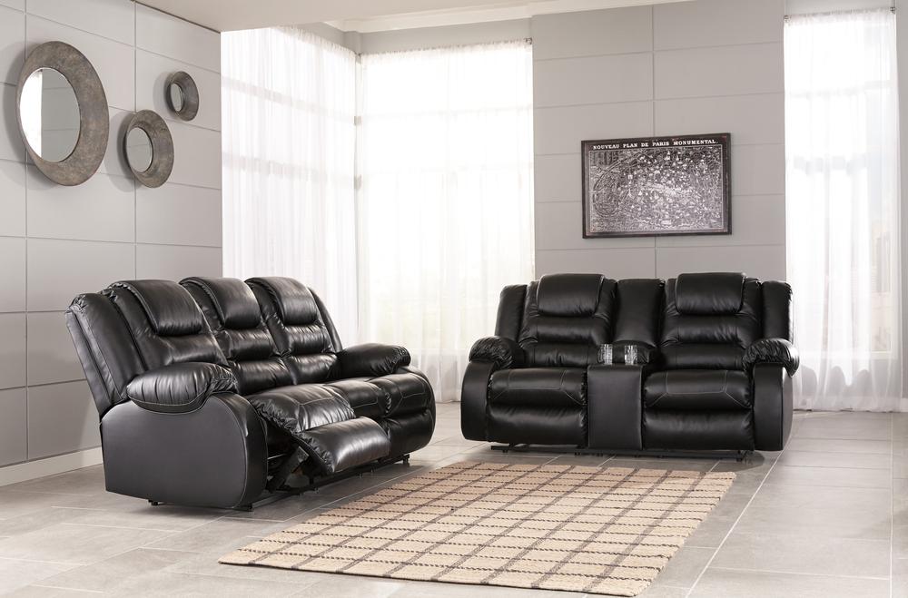 Vacherie Black Reclining Sofa & Loveseat 79308