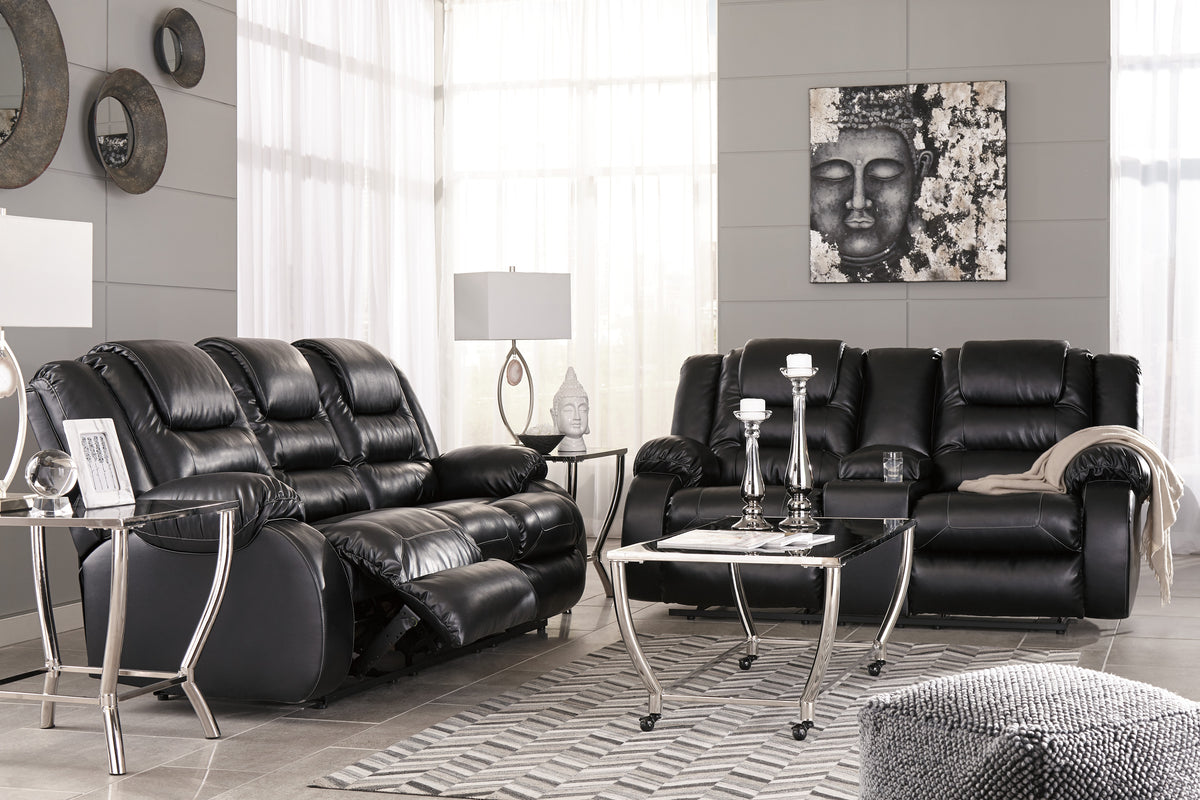 Vacherie Black Reclining Sofa & Loveseat 79308