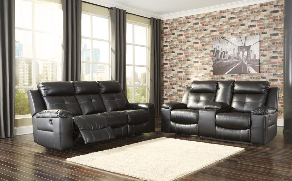 Kempten Black Reclining Sofa and Loveseat 82105