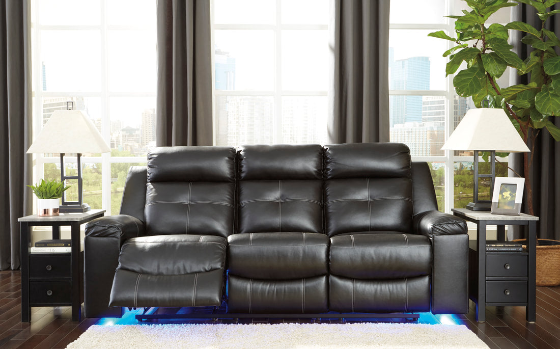 Kempten Black Reclining Sofa and Loveseat 82105