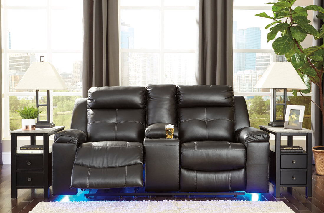 Kempten Black Reclining Sofa and Loveseat 82105