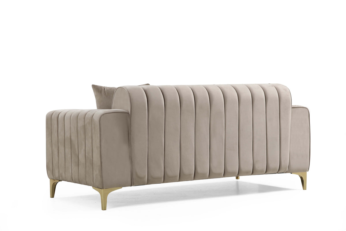 Linea Cream Velvet Sofa & Loveseat