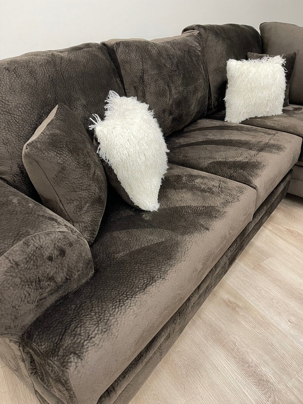 Chocolate Velvet OVERSIZED Sectional 900