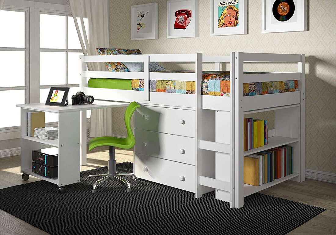 760-Twin Loft Bed (White)