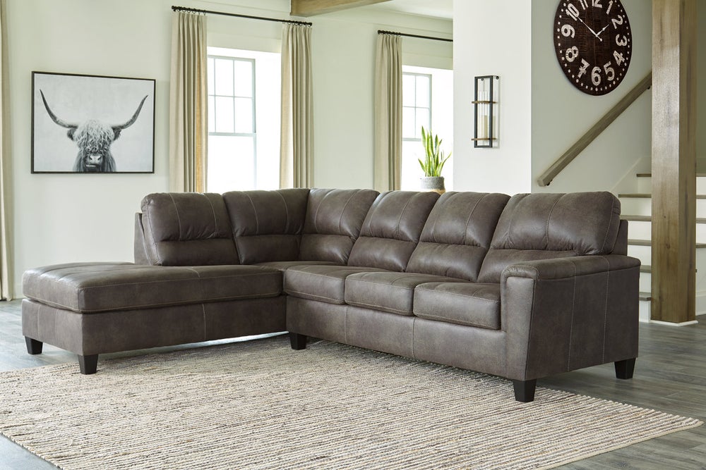 Navi Smoke 2pc LAF Chaise Sectional 94002