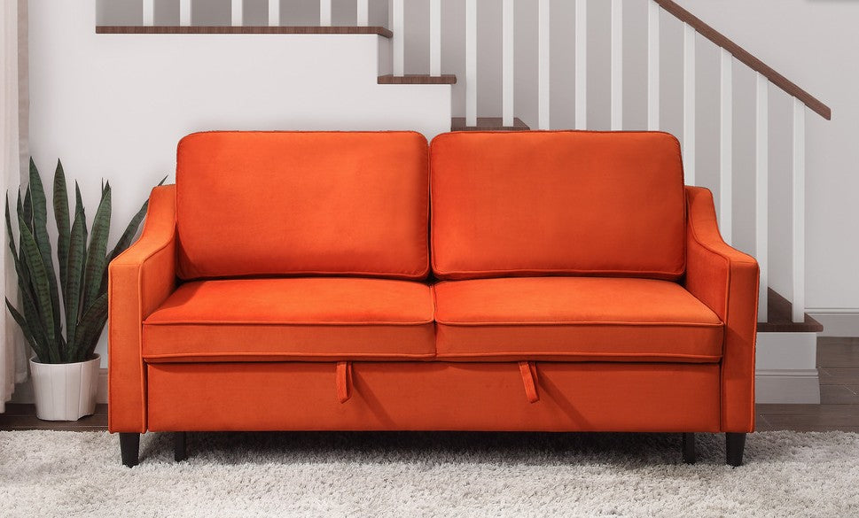 Winston Orange Sofa With Pull-Out Bed 9428