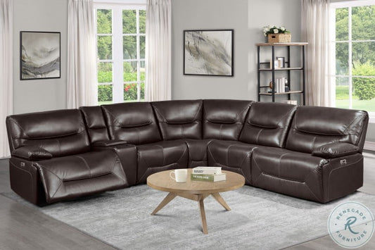 Dyersburg Brown POWER Reclining Sectional   9579