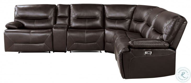 Dyersburg Brown POWER Reclining Sectional   9579