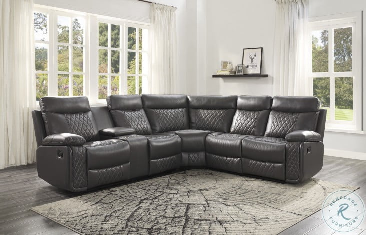 Socorro Gray  Reclining Sectional 9599