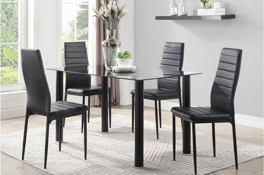 Florian Black 5pc Dining Room Set 5538