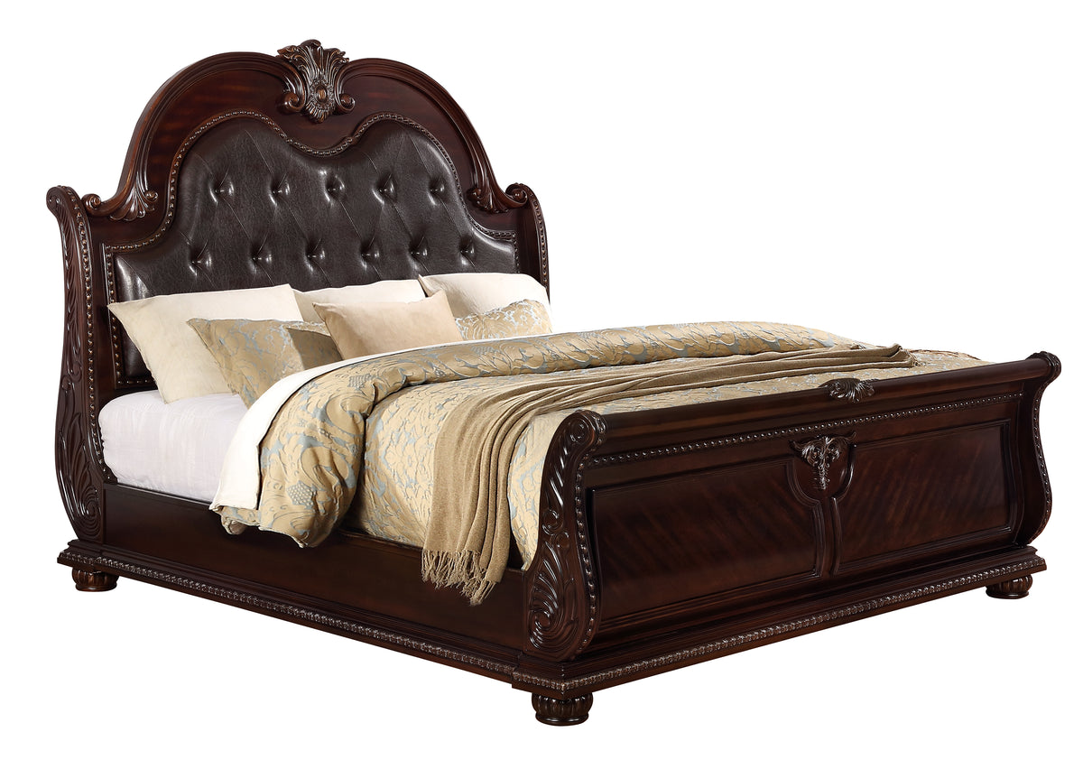 Stanley Brown Upholstered Sleigh  Bedroom Set | B1600 - Harwin Furniture