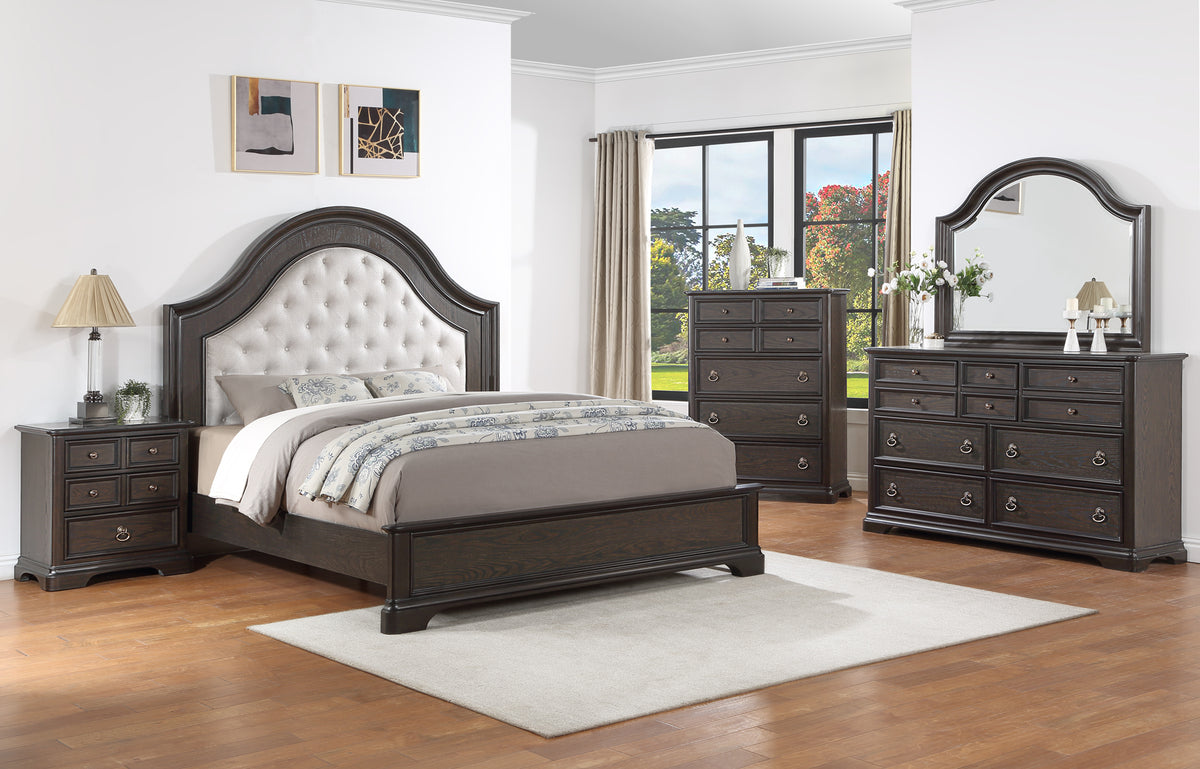 Duke Grayish Brown Upholstered Panel Bedroom Set B1620