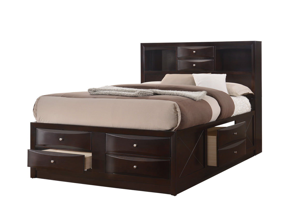 Emily Dark Cherry Storage Platform Bedroom Set | B4265 - Harwin Furniture