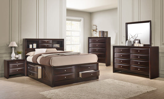 Emily Dark Cherry Storage Platform Bedroom Set | B4265 - Harwin Furniture