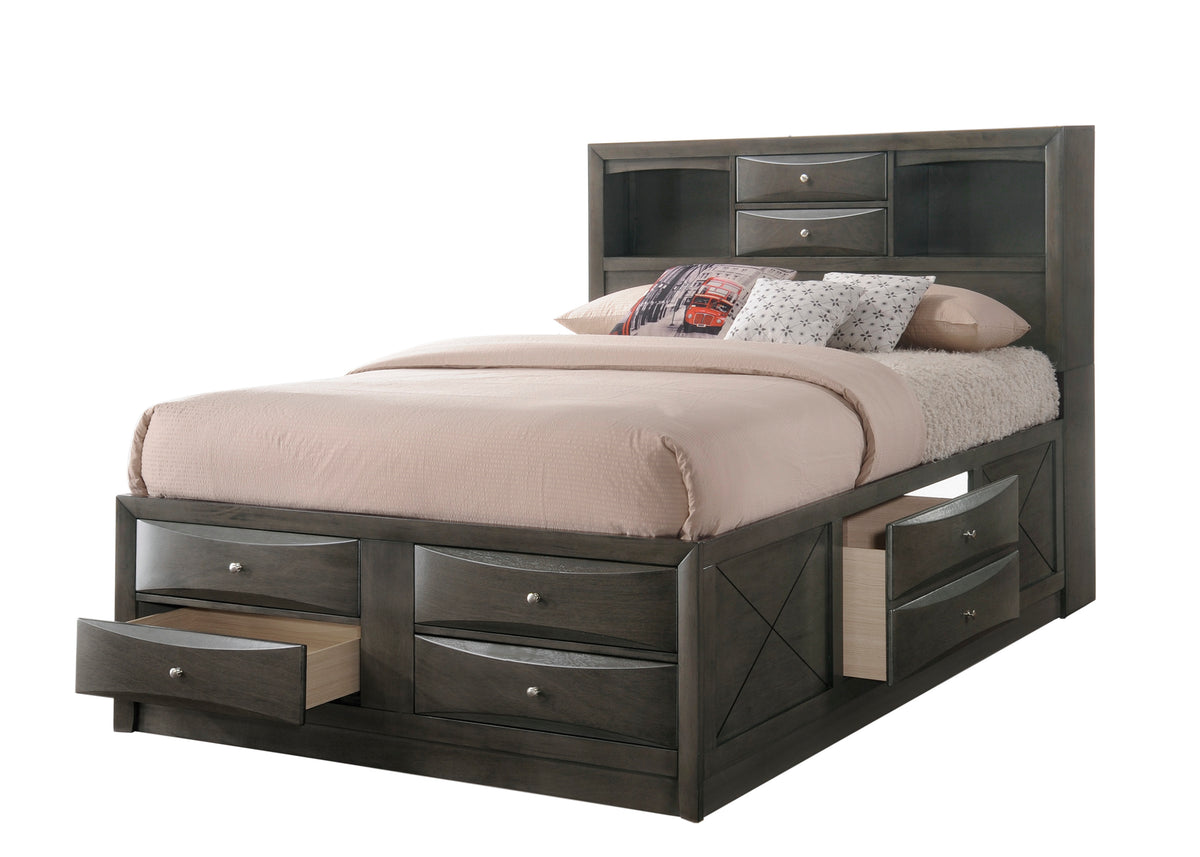 Emily Gray Storage Platform Bedroom Set | B4275 - Harwin Furniture