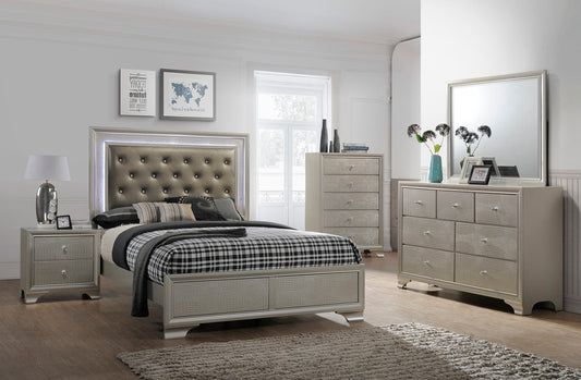 Lyssa LED Panel Youth Champagne Bedroom Set | B4300 - Harwin Furniture