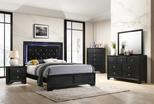 Micah Black LED Youth Panel Bedroom Set B4350