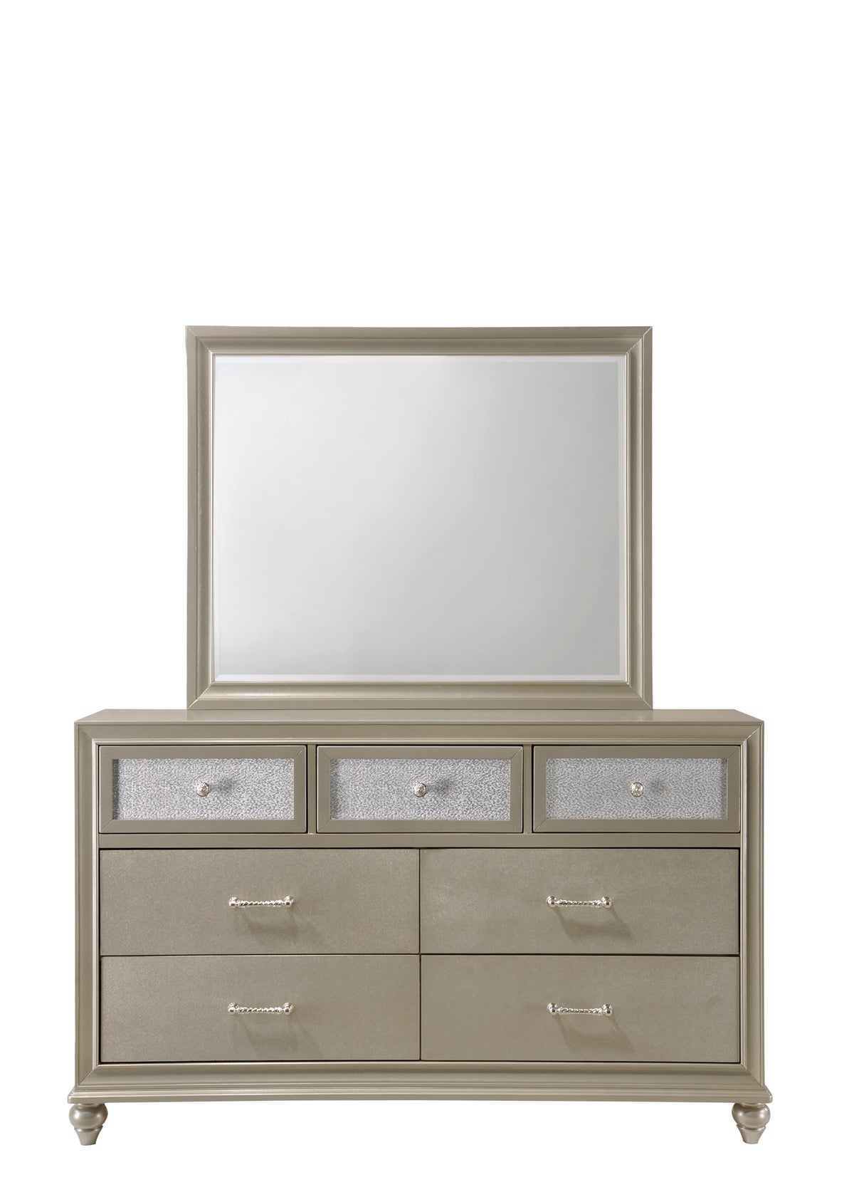 Lila Champagne Upholstered Panel Bedroom Set | B4390 - Harwin Furniture