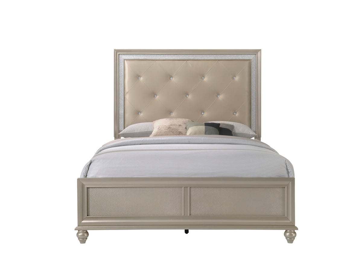 Lila Champagne Upholstered Panel Bedroom Set | B4390 - Harwin Furniture