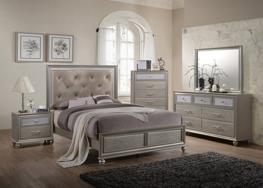 Lila Champagne Upholstered Panel Bedroom Set | B4390 - Harwin Furniture