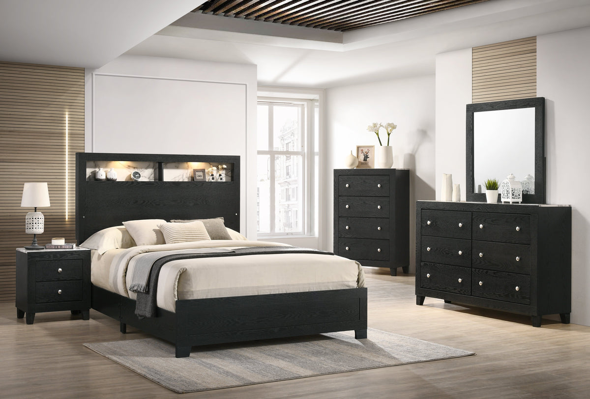 Cadence Black LED Panel Bedroom Set

B4510