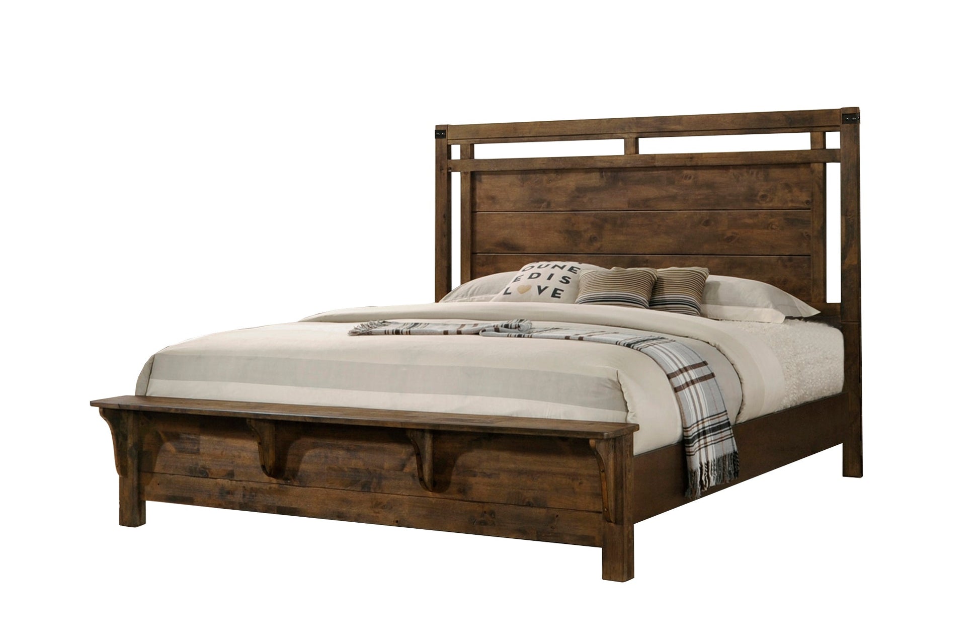 Curtis Rustic Brown Panel Bedroom Set | B4810 - Harwin Furniture