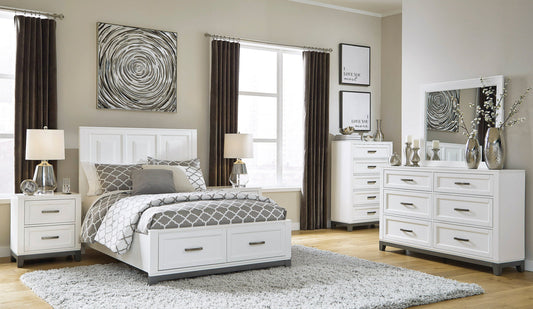 Brynburg White Footboard Storage Platform Bedroom Set | B488