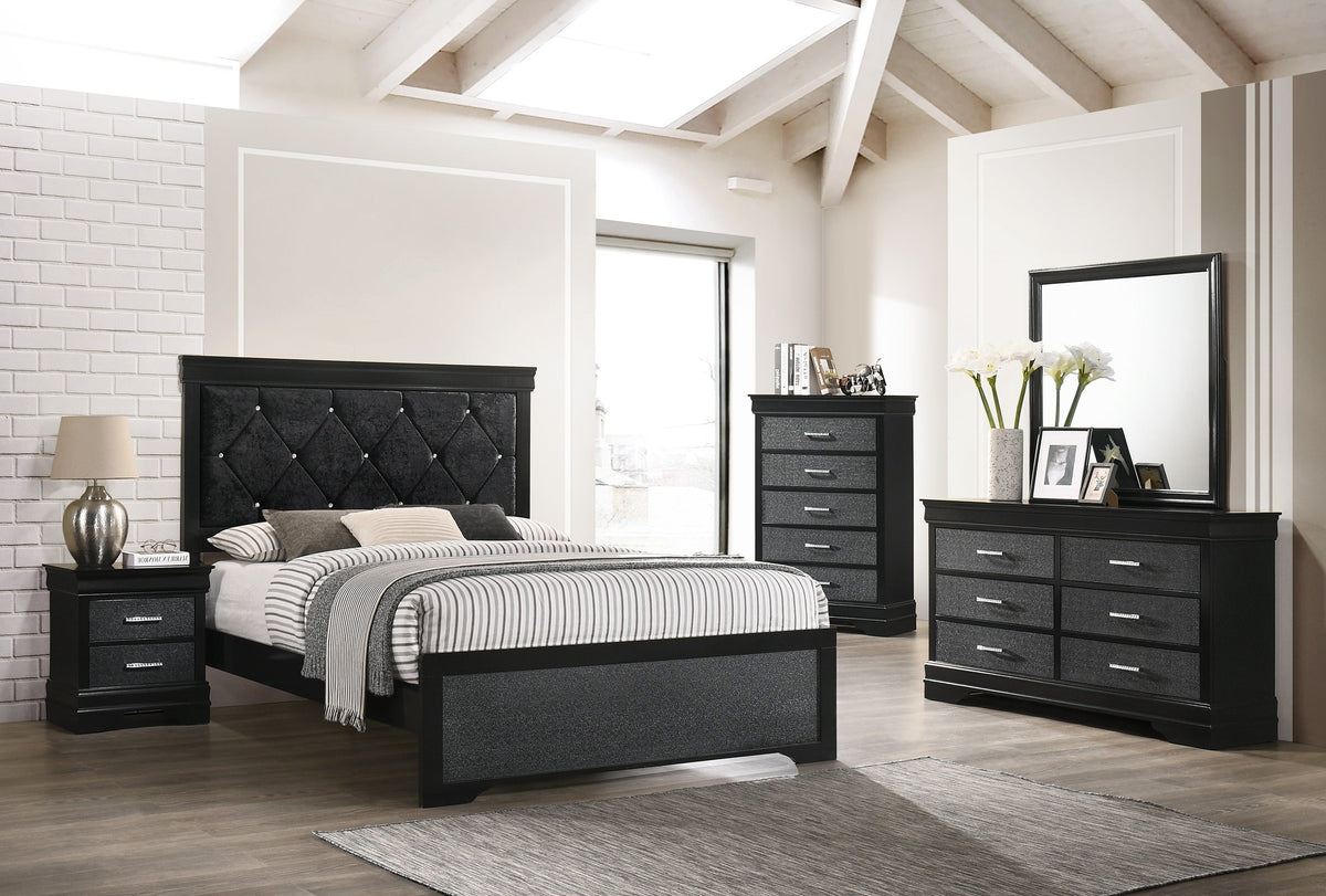 Amalia Black Youth Panel Bedroom Set |B6918