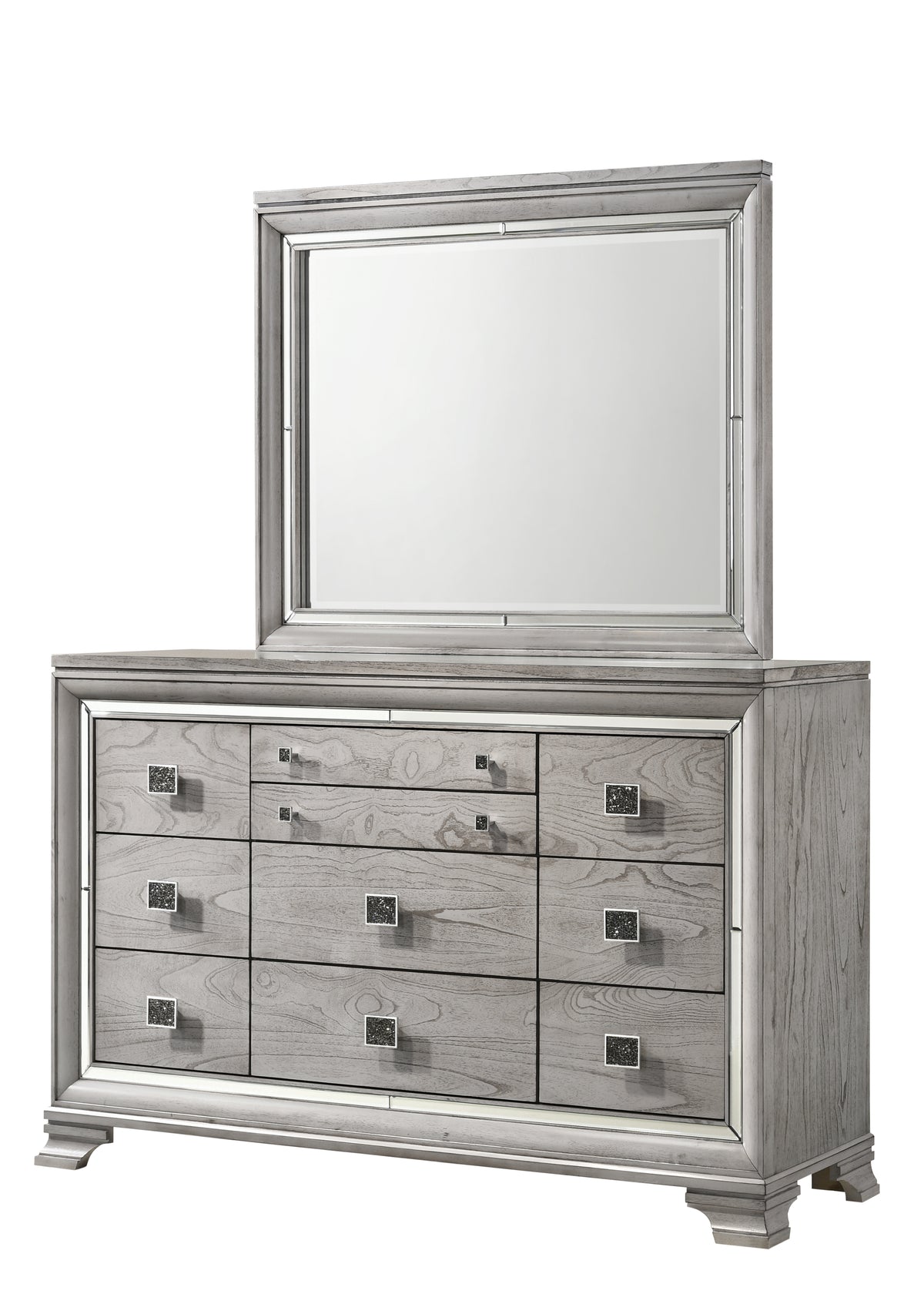 Vail  Led Gray Upholstered Panel Bedroom Set |B7200