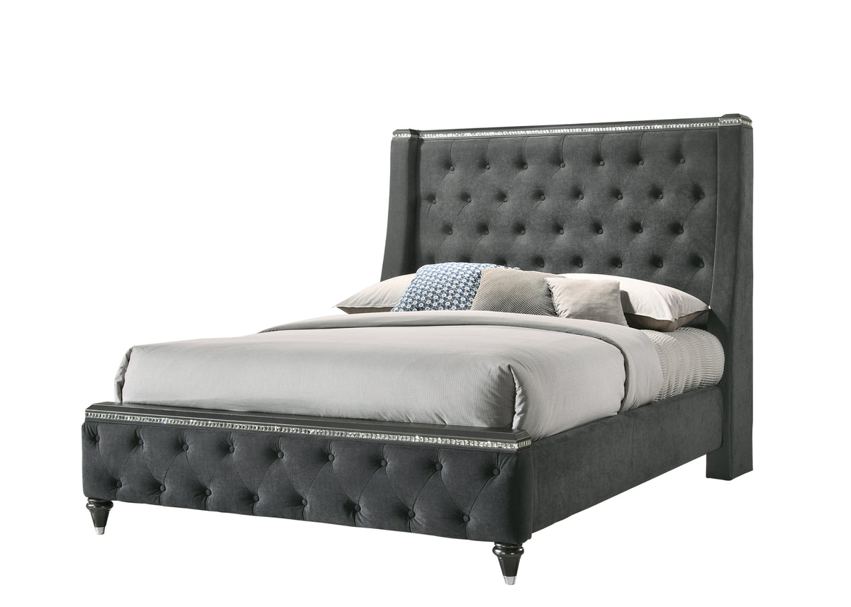 Giovani Gray Upholstered Panel Bedroom Set |B7900