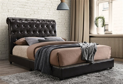 Janine PU Expresso King Platform Bed | 5104