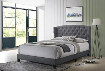 Rosemary Gray Queen Platform Bed 5266