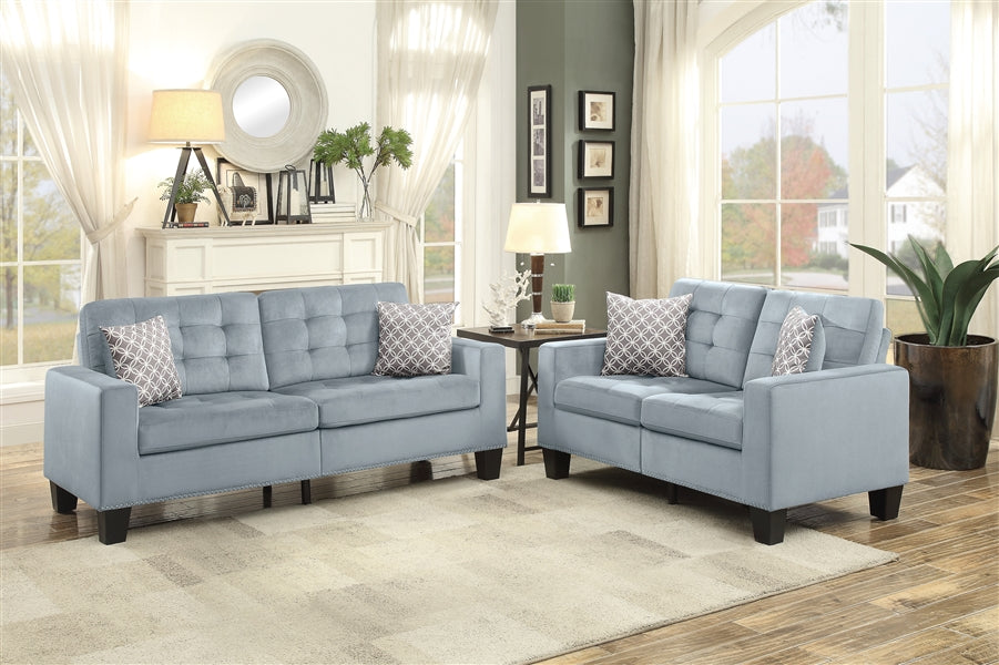 Lantana  Gray Sofa and Loveseat 9957