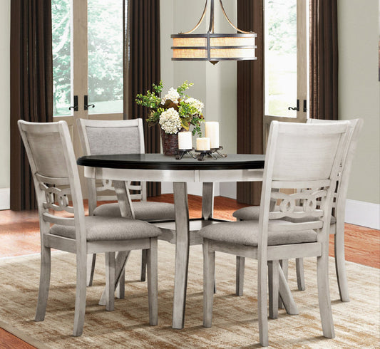 Mia White/Brown 5pc Dining Room Set  SH1155