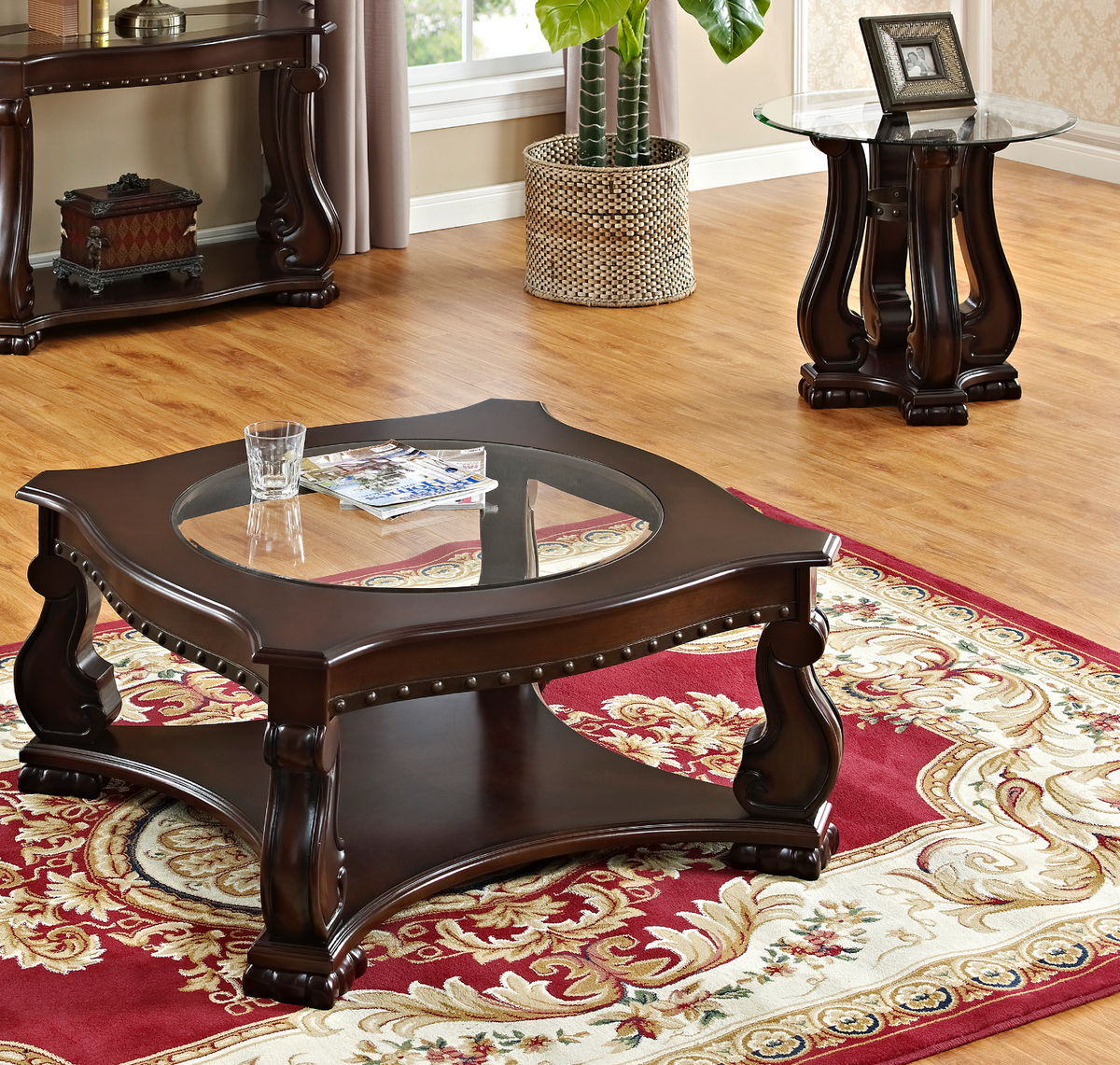 Madison Brown Wood 3-Pc Coffee Table Set 4320