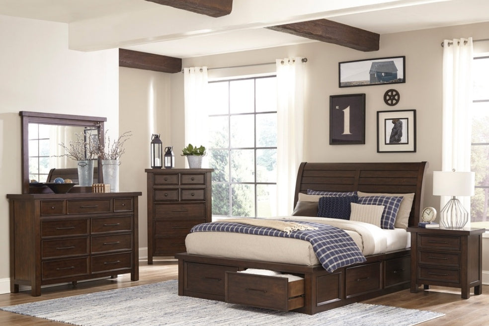 Logandale Brown Storage Platform Bedroom Set 1559