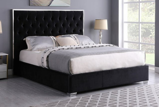 Rose Black Queen Platform Bed B600