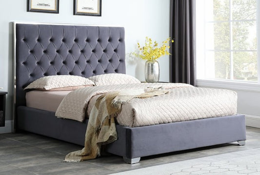 Rose Gray Queen Platform Bed B600