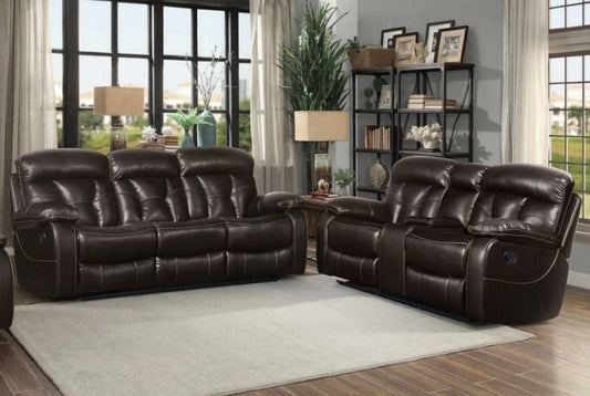 Claire Brown  POWER Reclining Sofa and Loveseat SH3216