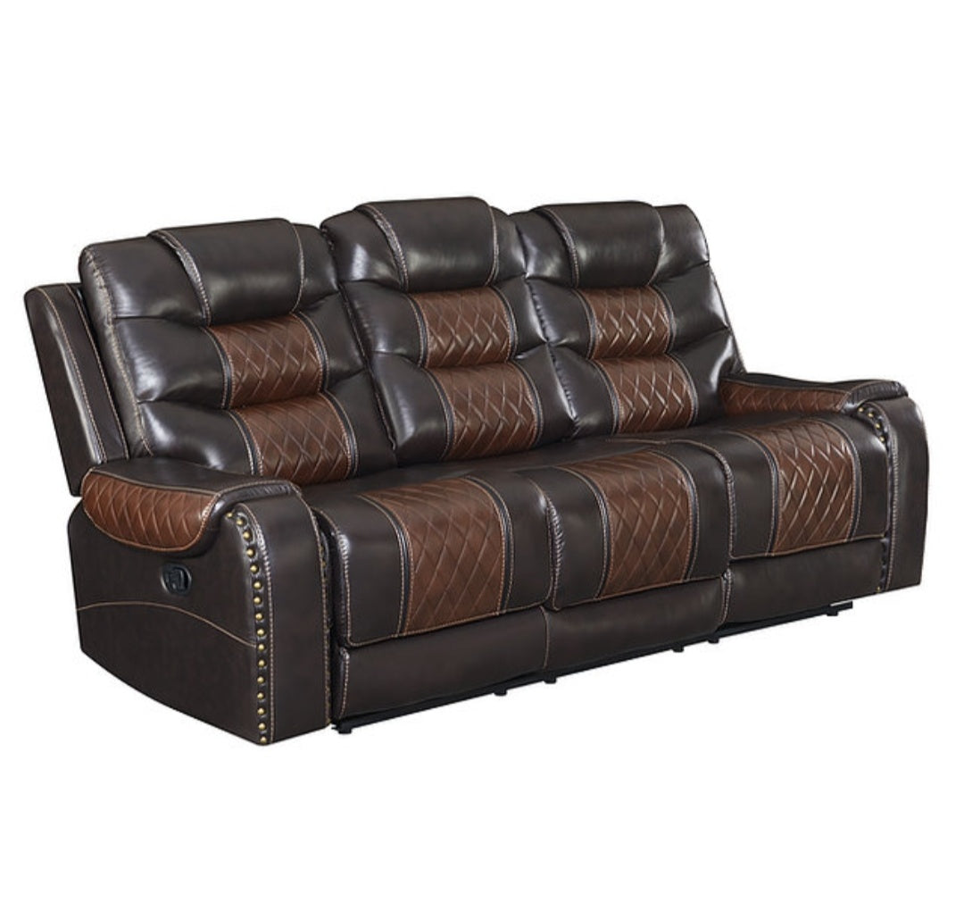 Phoenix 2Tone Brown 3pc Reclining Set S1987