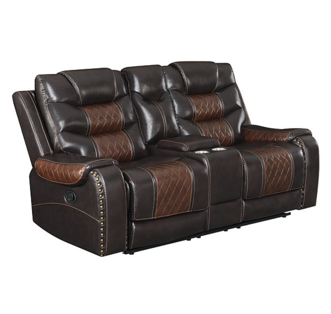 Phoenix 2Tone Brown 3pc Reclining Set S1987