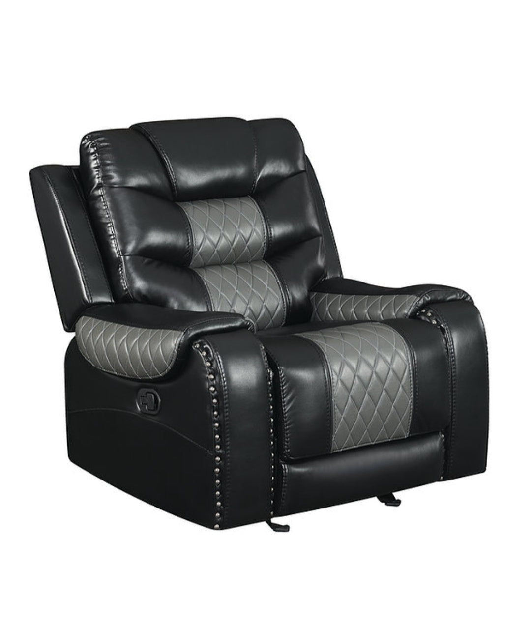 Phoenix 2Tone Black/Grey 3pc Reclining Set S1087