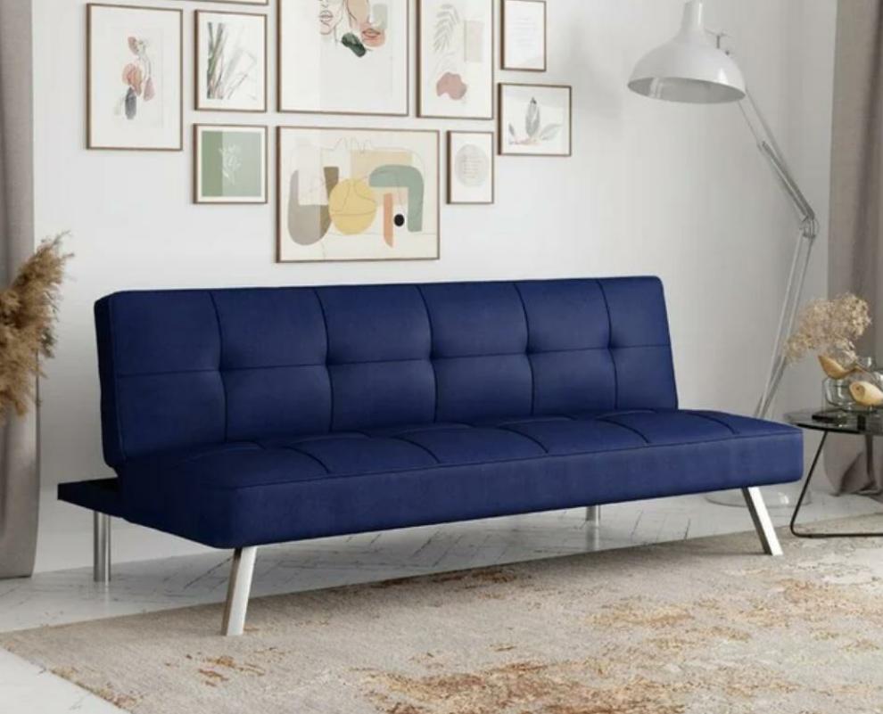 Gabby Blue Linen Futon