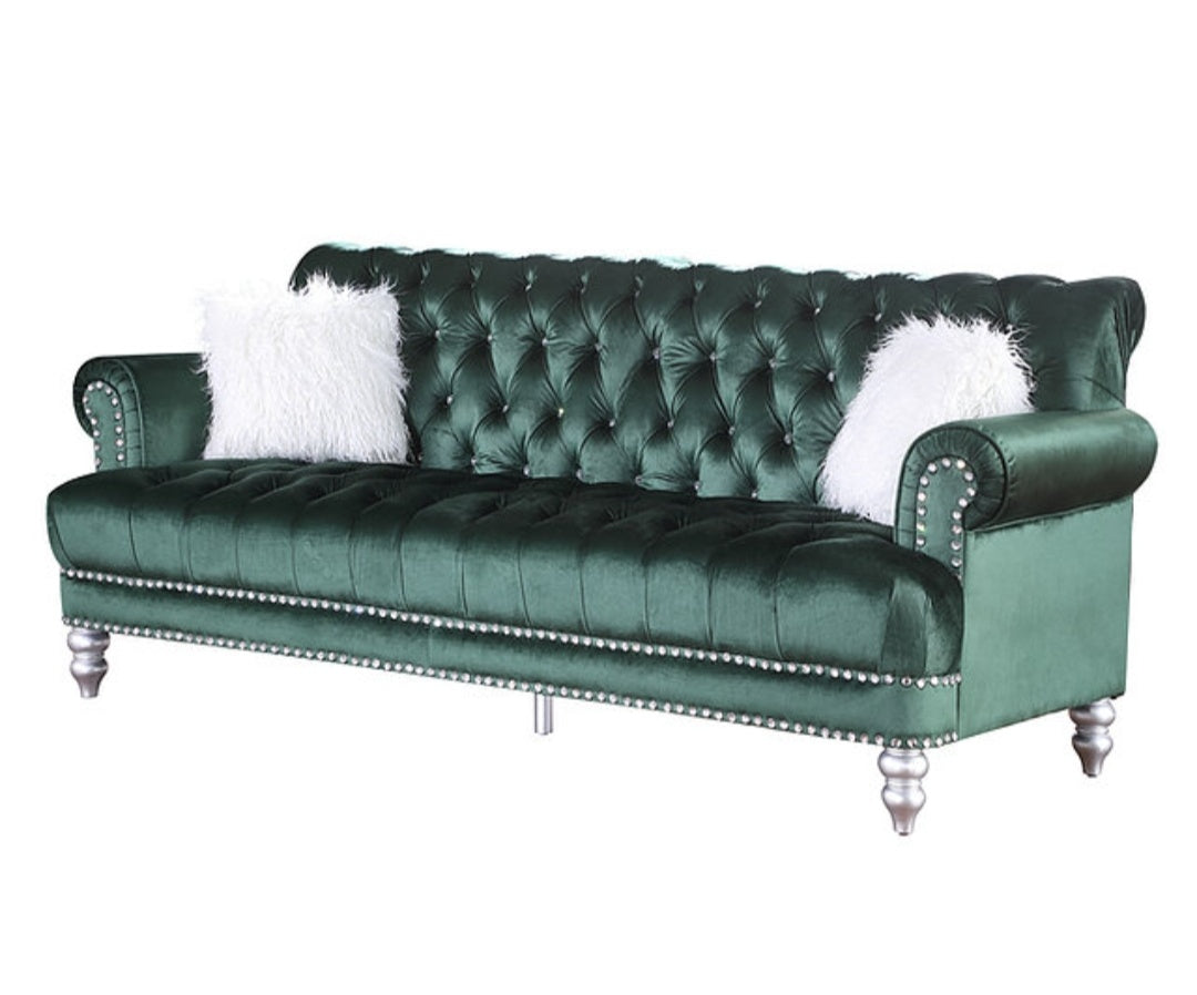 Royal Green  Velvet Sofa and Loveseat S6116