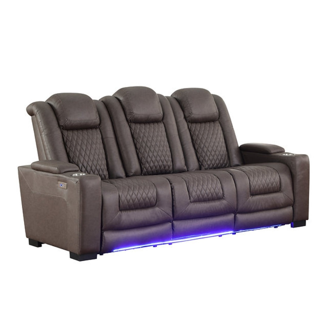 Ash Brown POWER/LED 3pc Reclining Set S9303