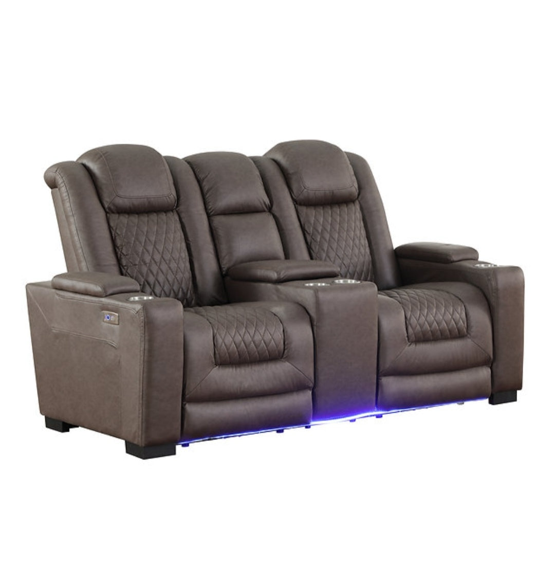 Ash Brown POWER/LED 3pc Reclining Set S9303